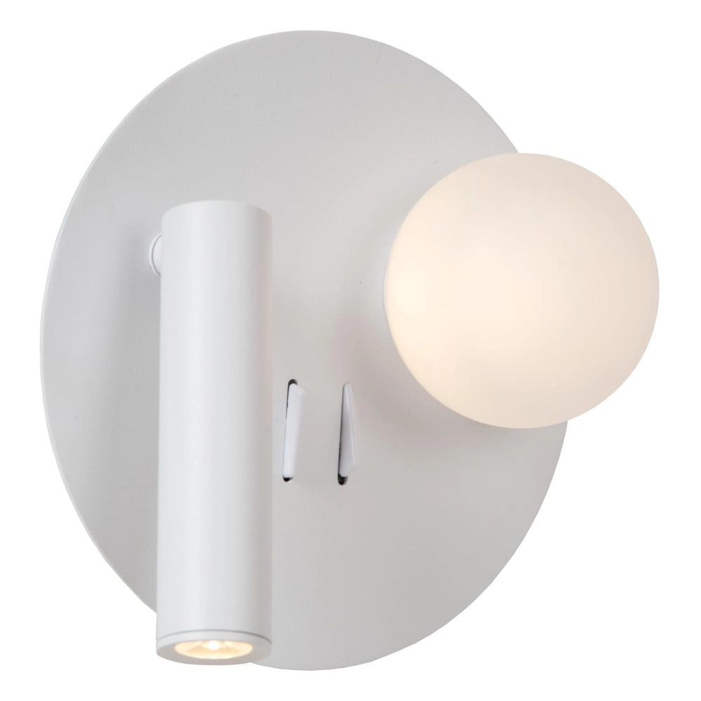 Design bedlampje Matiz wit met USB oplaadpunt Lucide 5411212771339
