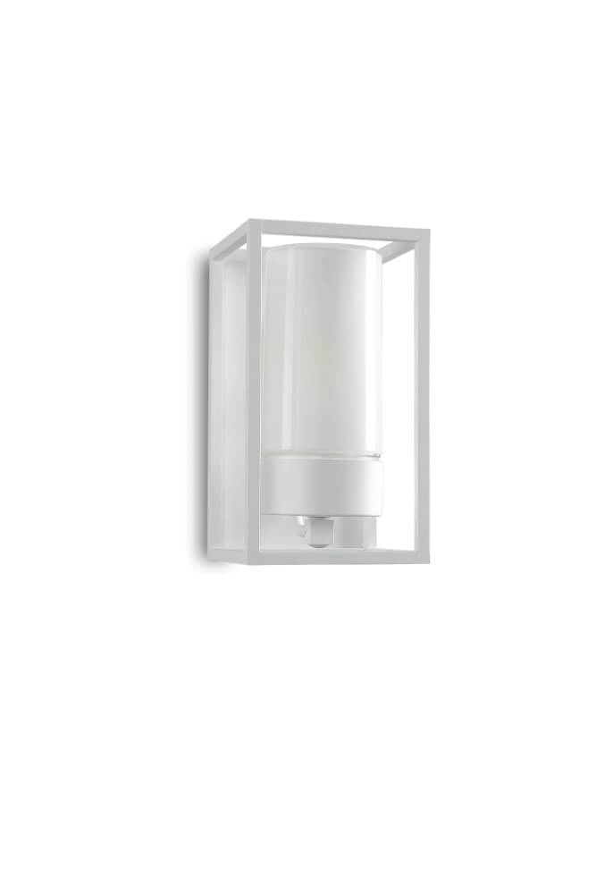 Witte buitenlamp Cubic3 wit glas