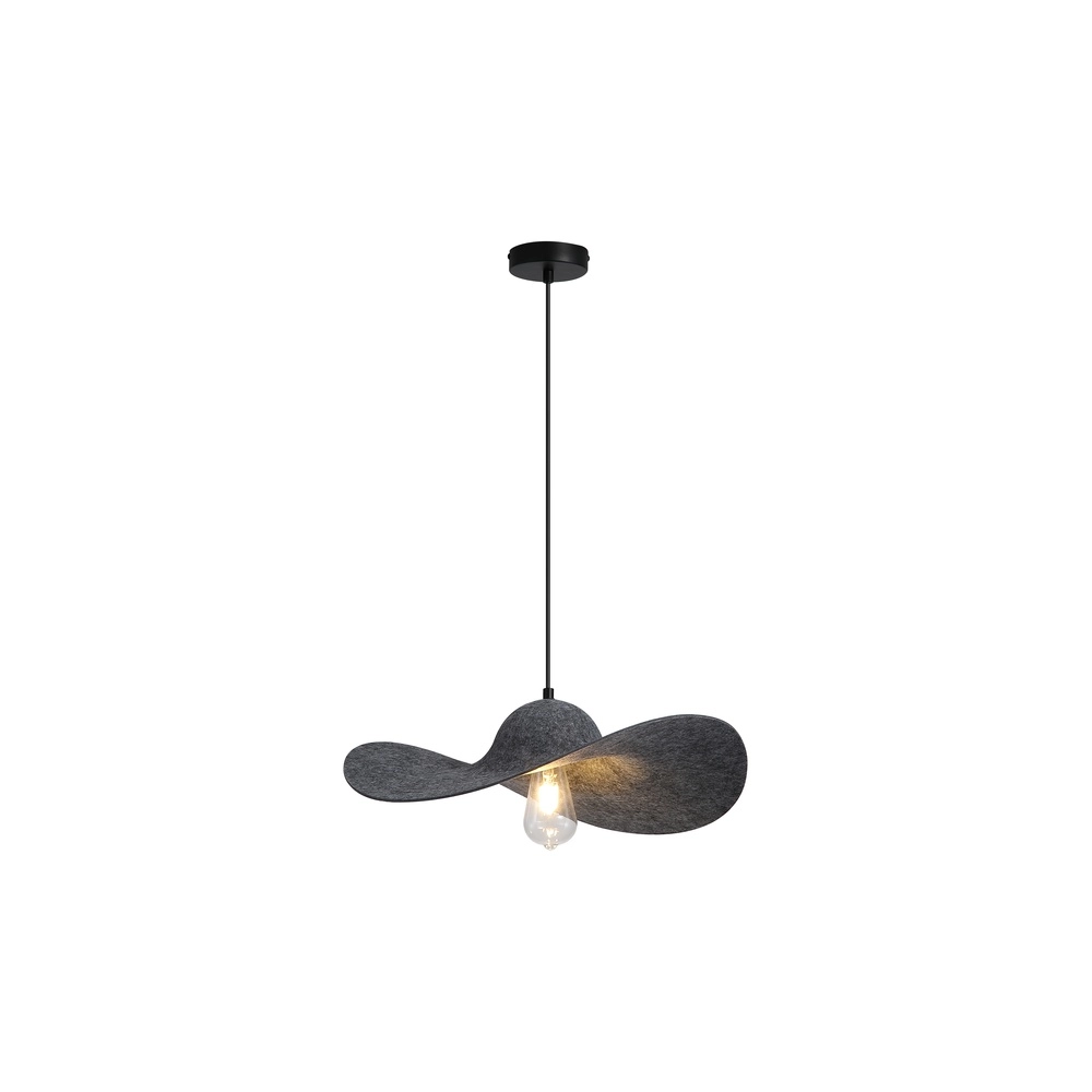 Zwarte hanglamp Ripple met vilt