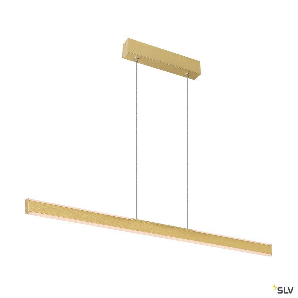 kantoor hanglamp One Linear 2x10w Led 140cm mat messing