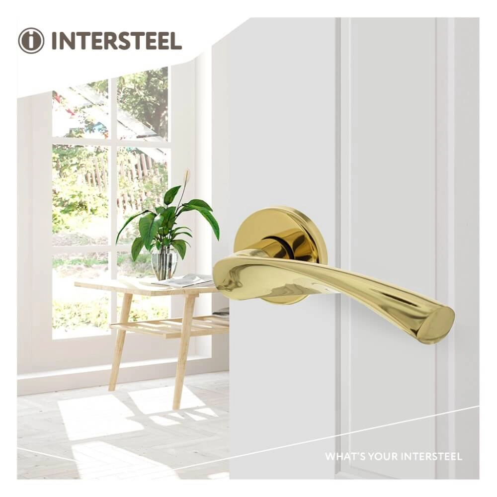 Deurklink Vlinder messing gelakt Intersteel 8714186289983