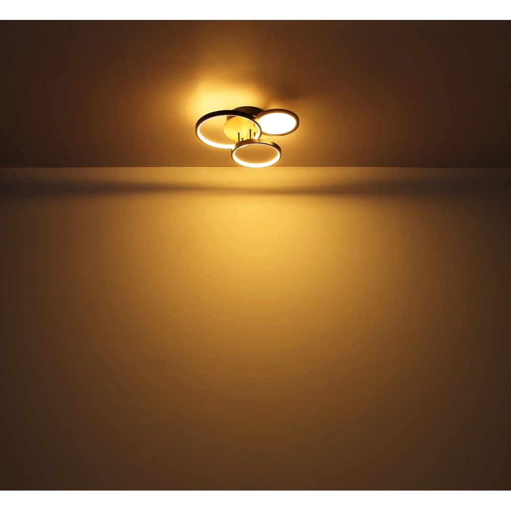 Zwarte plafondlamp Sid design met hout Globo 9007371436392