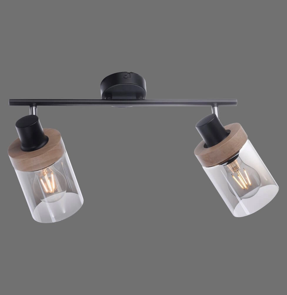Plafondlamp Pasqual 2-lichts zwart Just Light 4043689986117