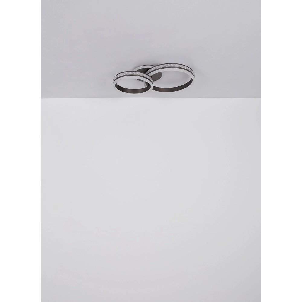 Design plafondlamp Alaina 2 ringen grijs Globo 9007371462896