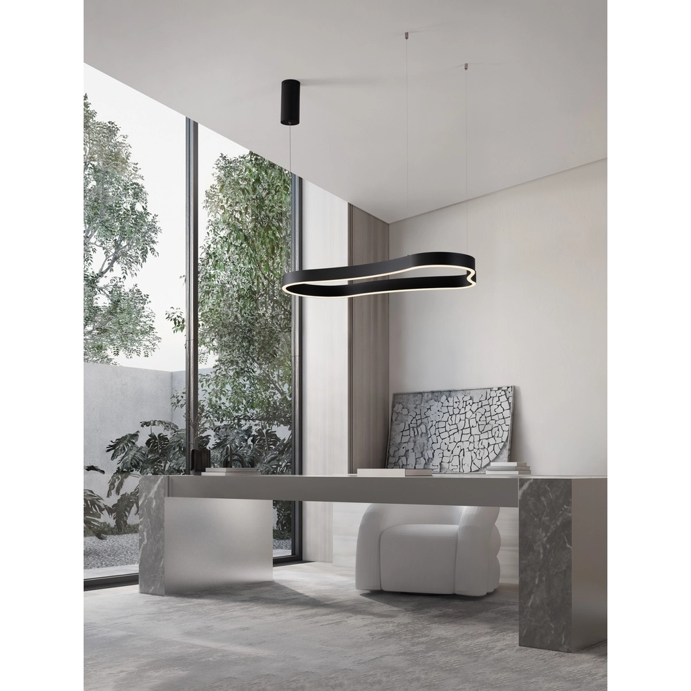 Natural shape pendant lamp Dussa black 90cm Lyora 5212017463050