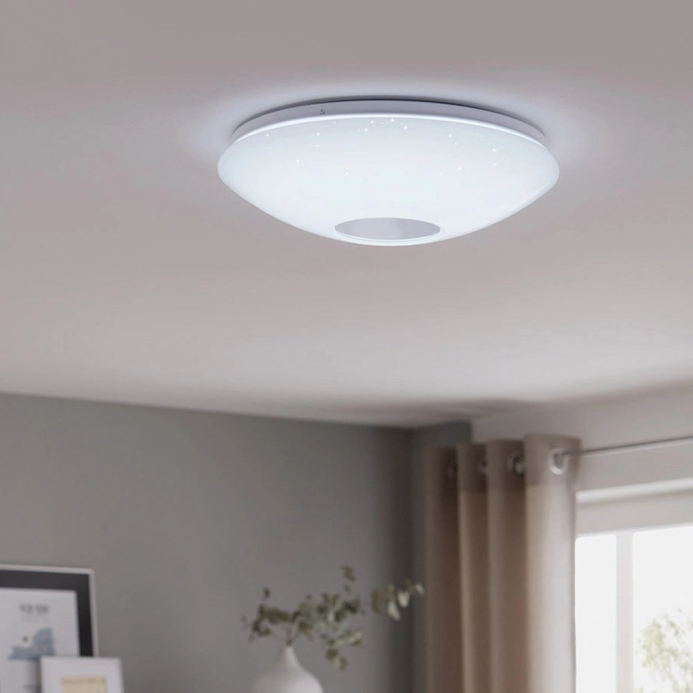 Plafonniere Voltago 2 RGB Crystal rond 60cm wit Eglo 9002759959739