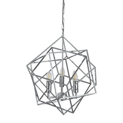 Chrome hanglamp Cube Ø 48cm Searchlight 5053423101798