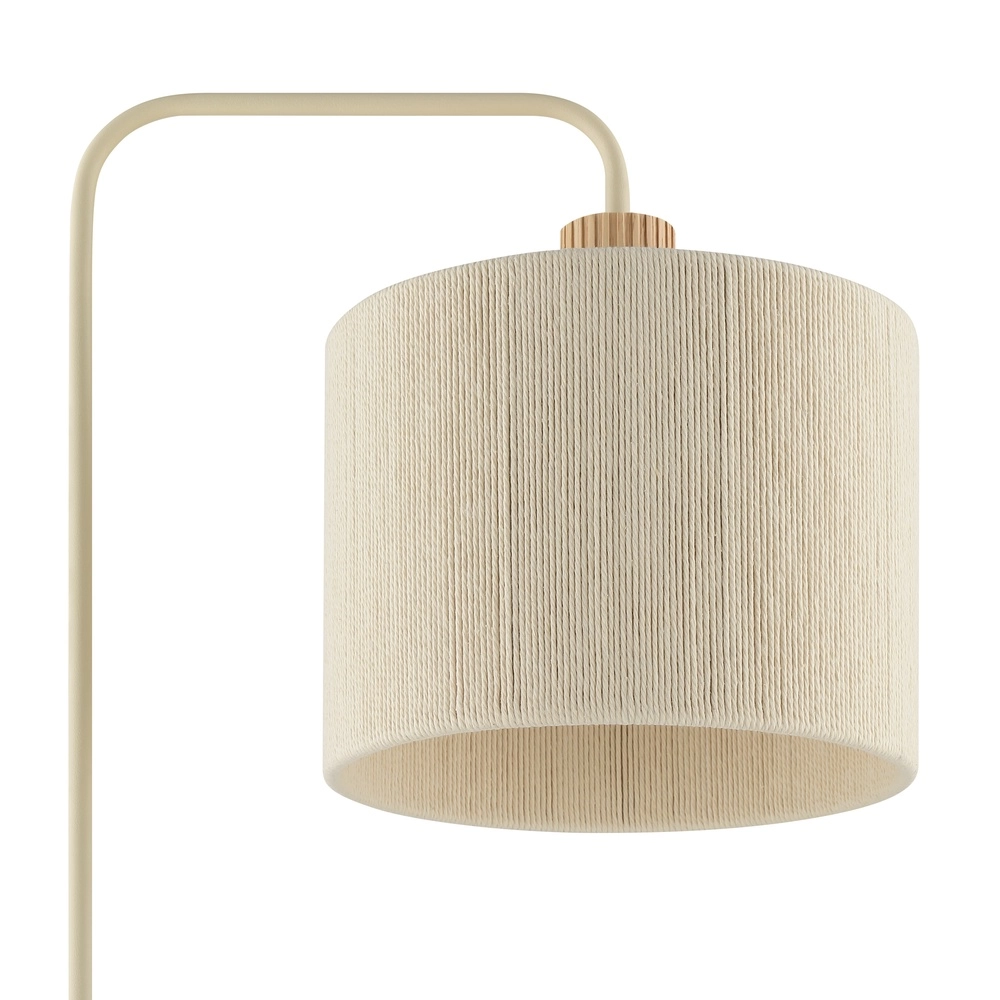 Japandi vloerlamp Arlo zand bruin met hout Brilliant 4004353477072