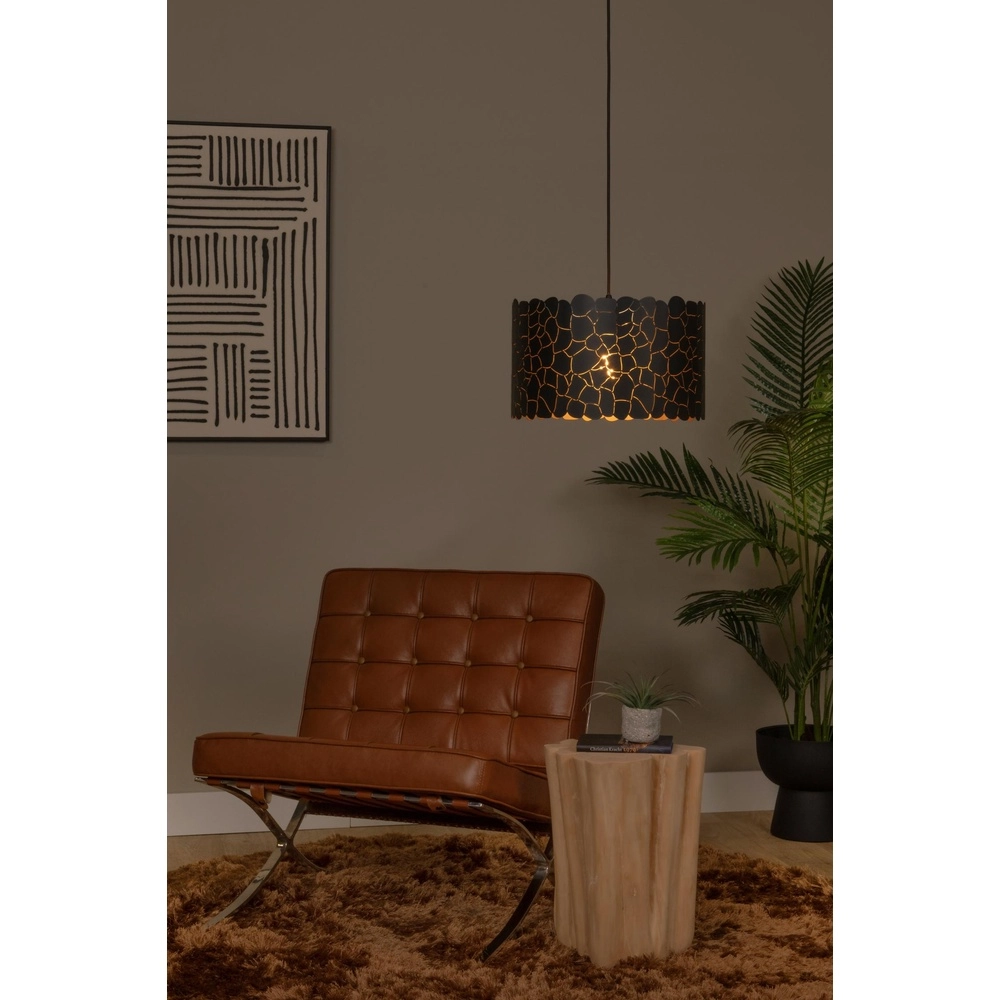 Hanglamp Almelo zwart met gouden binnenkant Ø 40cm Lucide 5411212211897