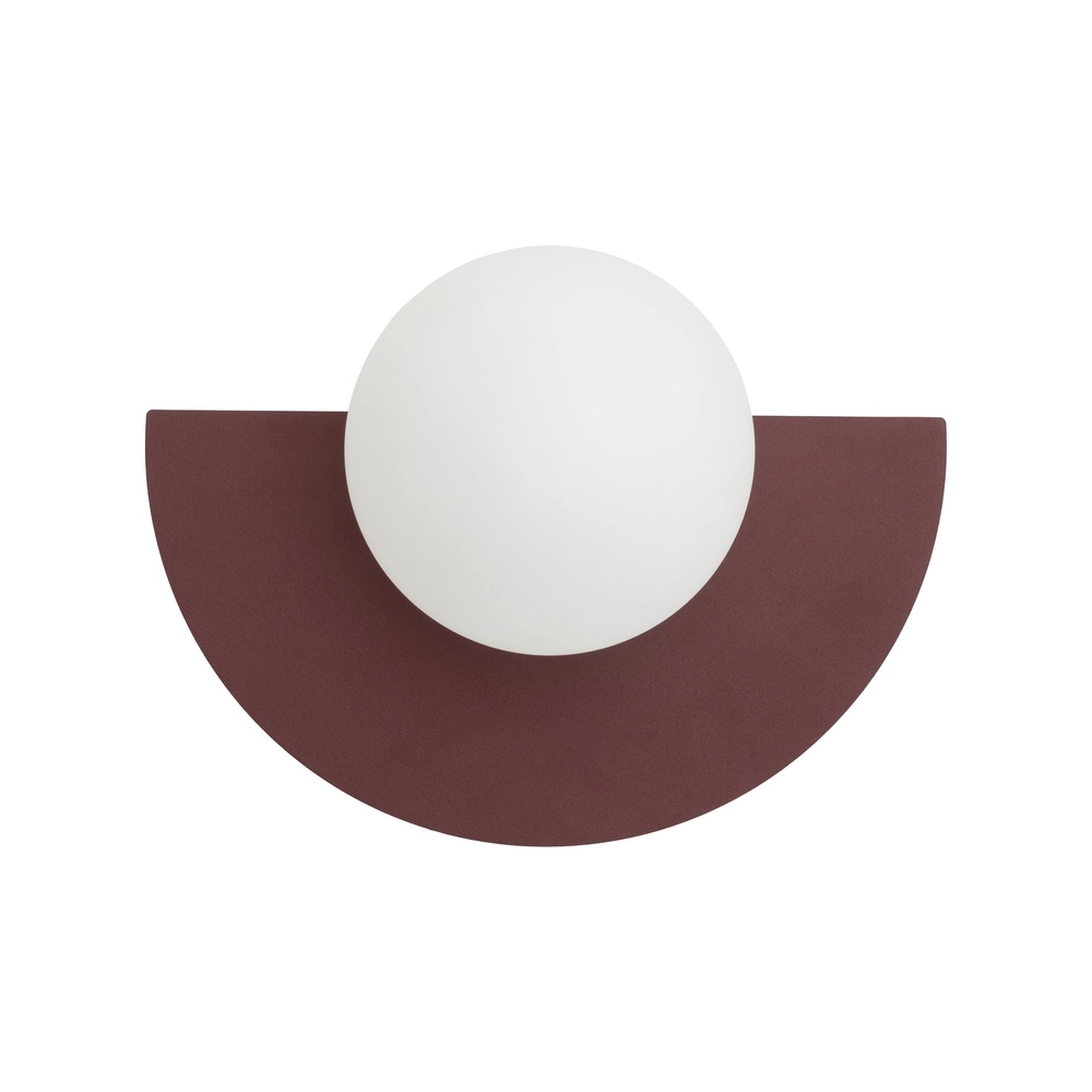 Wandlamp half Saturn bordeaux rood