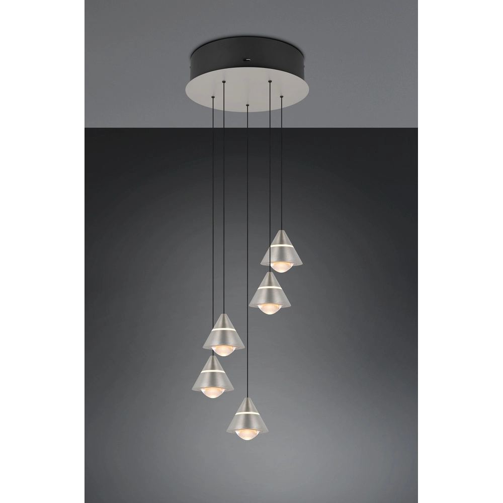 Design hanglamp Romeo 5-lichts nikkel Trio 4017807667820