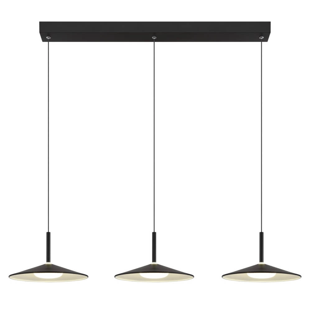 Zwarte hanglamp Lampone 3-lichts design Globo 9007371450374