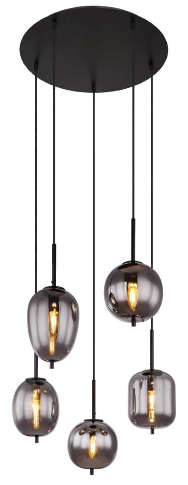 Hanglamp Blacky zwart 5-lichts