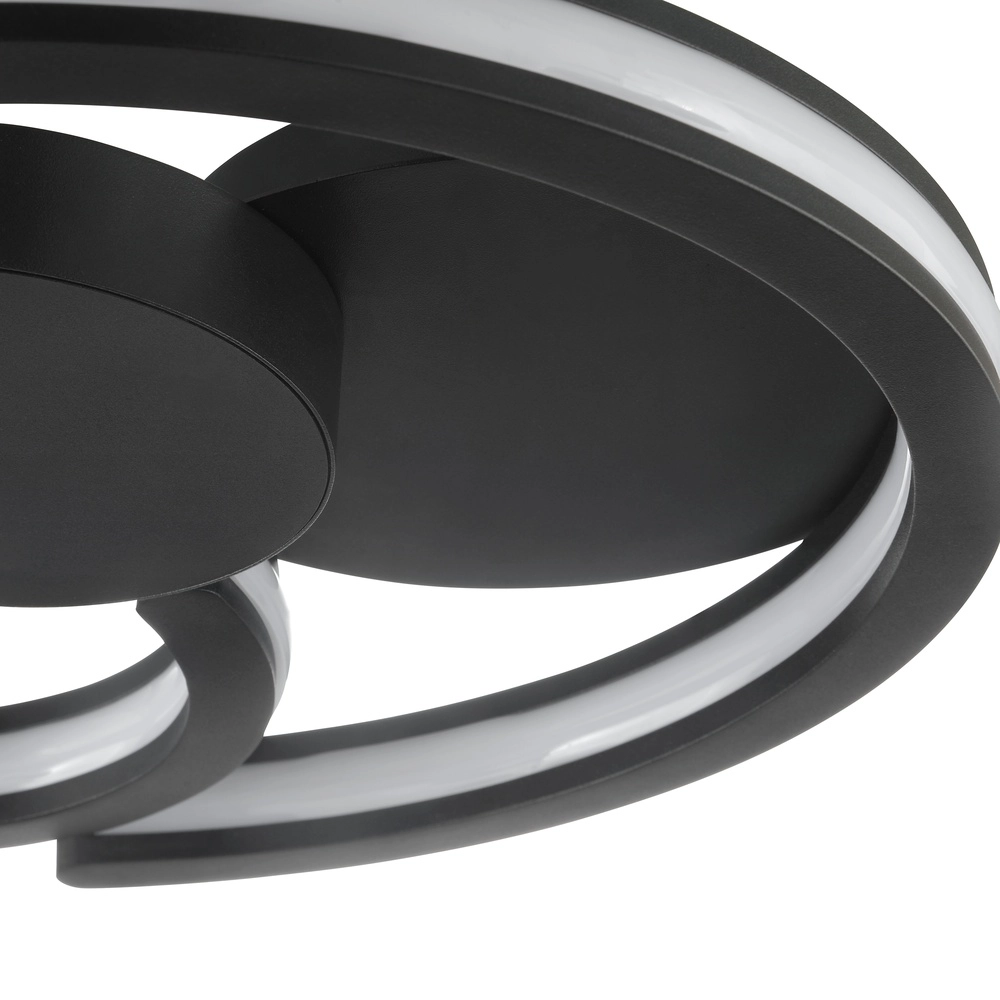 Zwarte plafondlamp Revola design Ø 40cm Brilliant 4004353477485