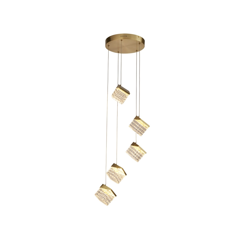 Design hanglamp Cuboid 5-lichts goud