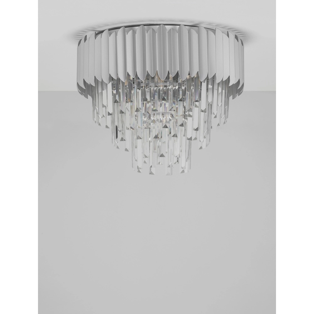 Plafondlamp Magnolia chroom en kristal Ø 50cm Lyora 5212017434937