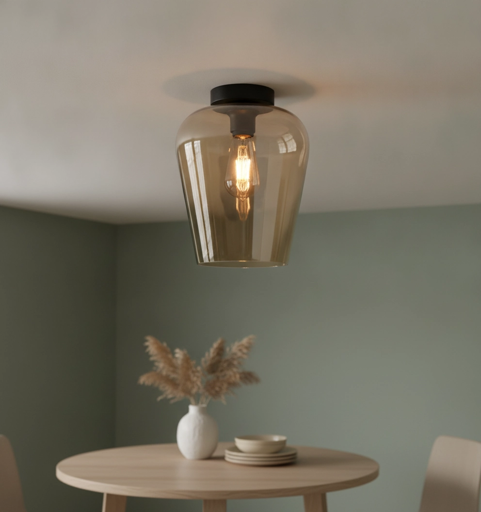 Plafondlamp Tombo amber Ø 23cm