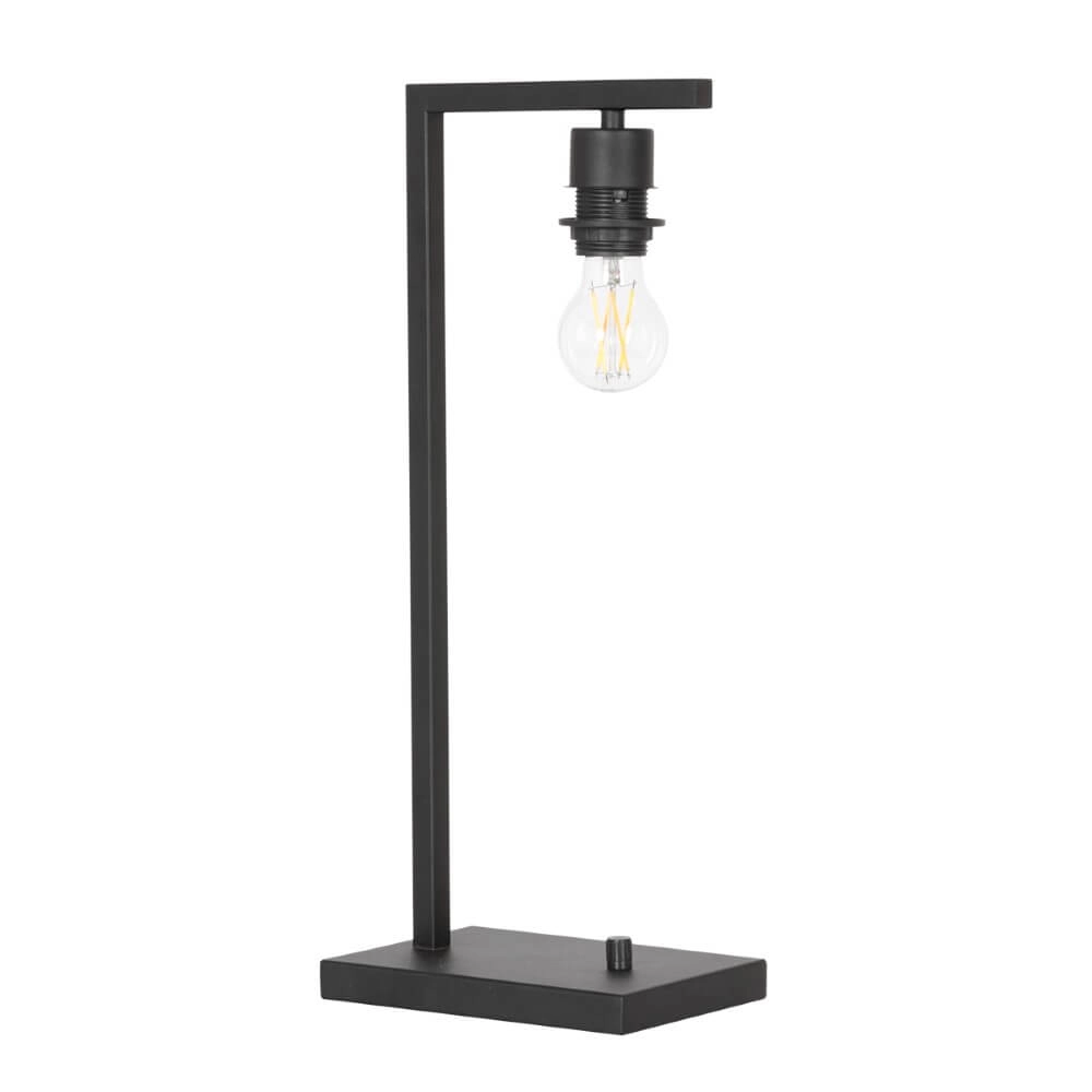 Strakke tafellampj Stanger zwart met off white Steinhauer 8712746152074