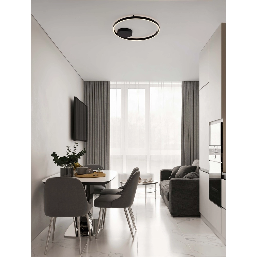 Plafondlamp Hedra rond Ø 60cm zwart Lyora 5212017448880