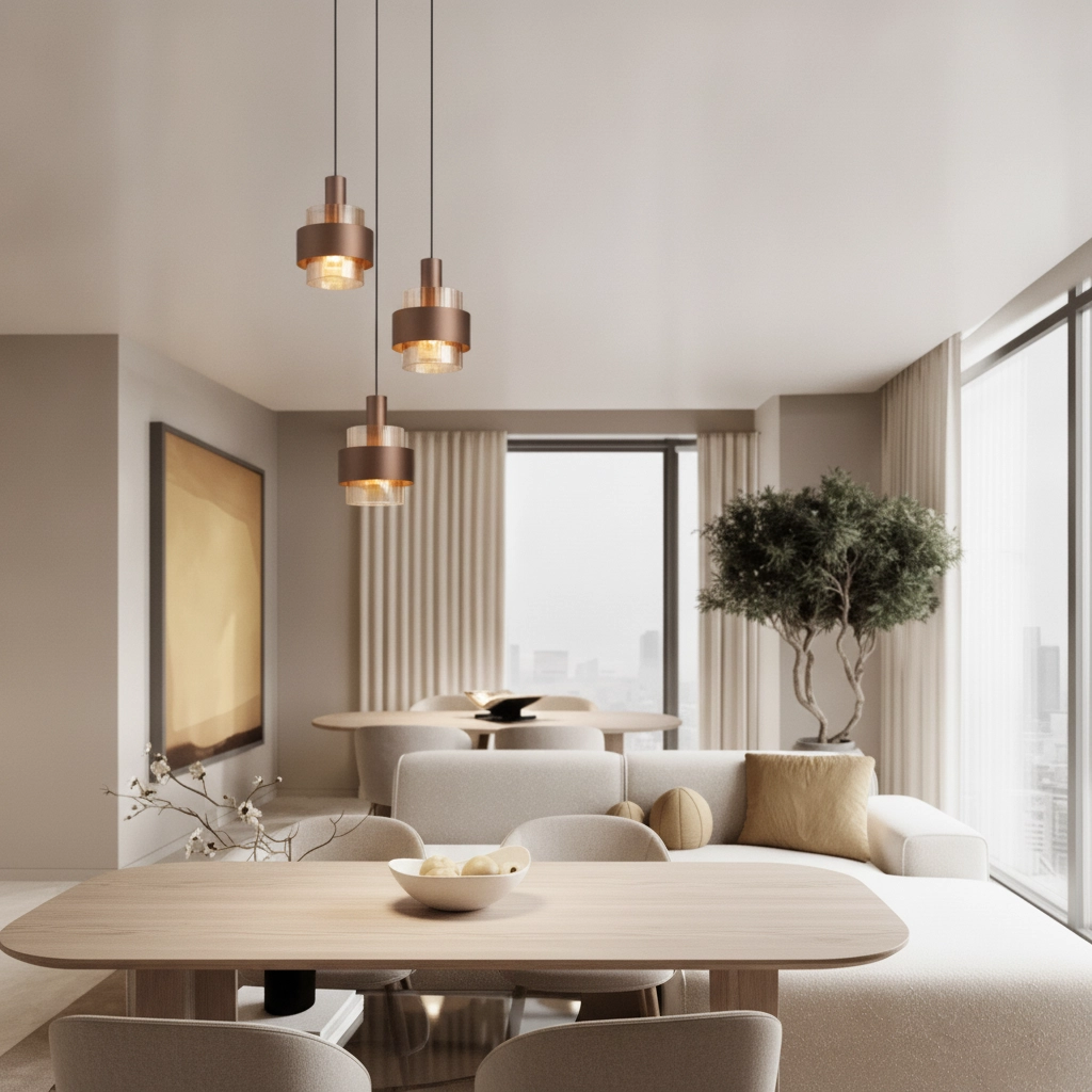 Moderne hanglamp Serena 3-lichts koffie bruin