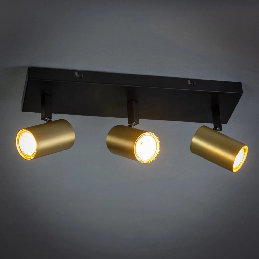 3-lichts plafondspot The Common zwart met goud ETH 8720195304401