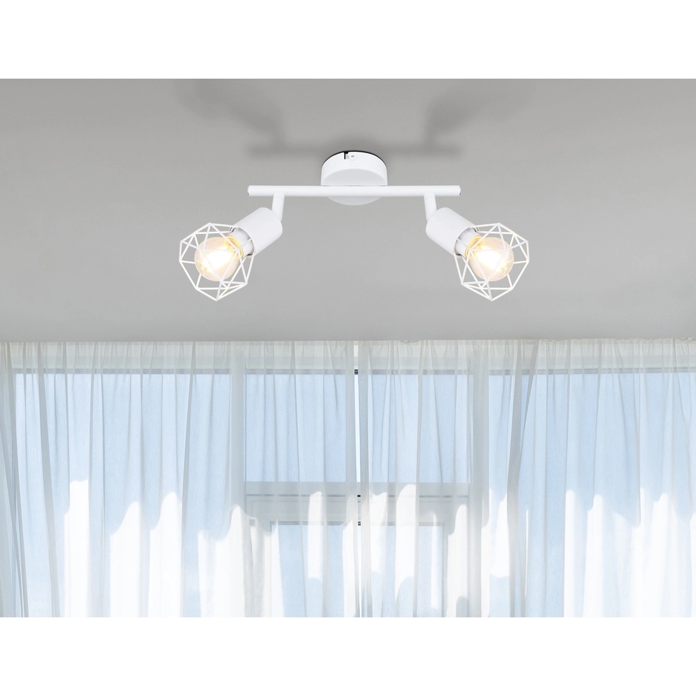 Plafondlamp Xara I 2-lichts wit Globo 9007371412983