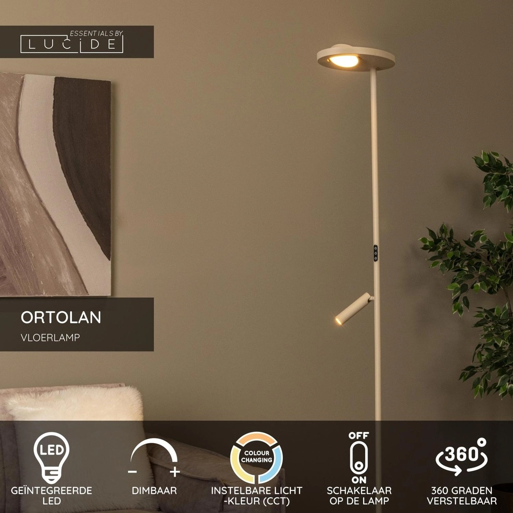 Leeslamp Ortolan zand bruin Lucide 5411212032270