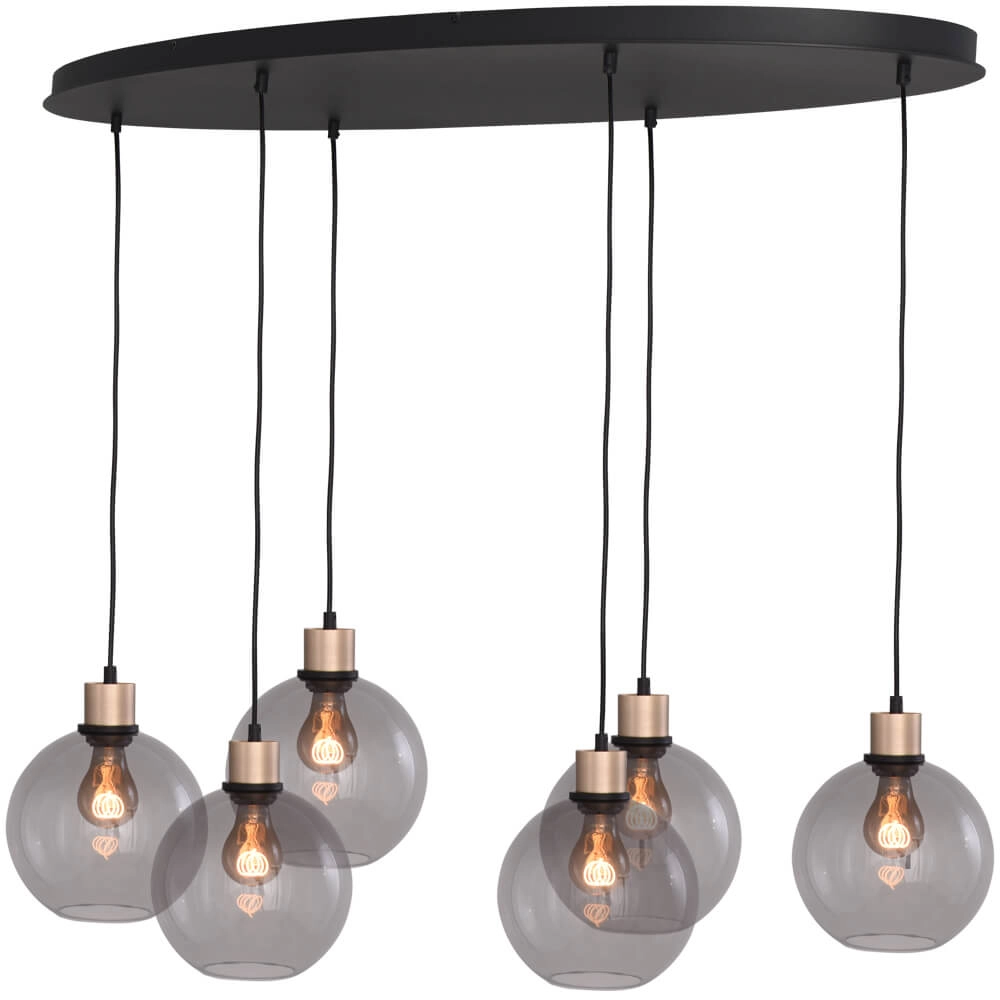 Hanglamp ovaal Lazise Oval 6x Ø 20cm goud Hanglamp ovaal Lazise Oval 6x Ø 20cm goud