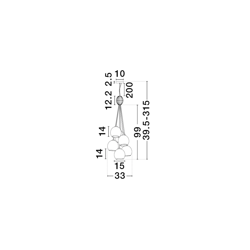 Colored pendant lamp Meline 6-light Lyora 5212017473998