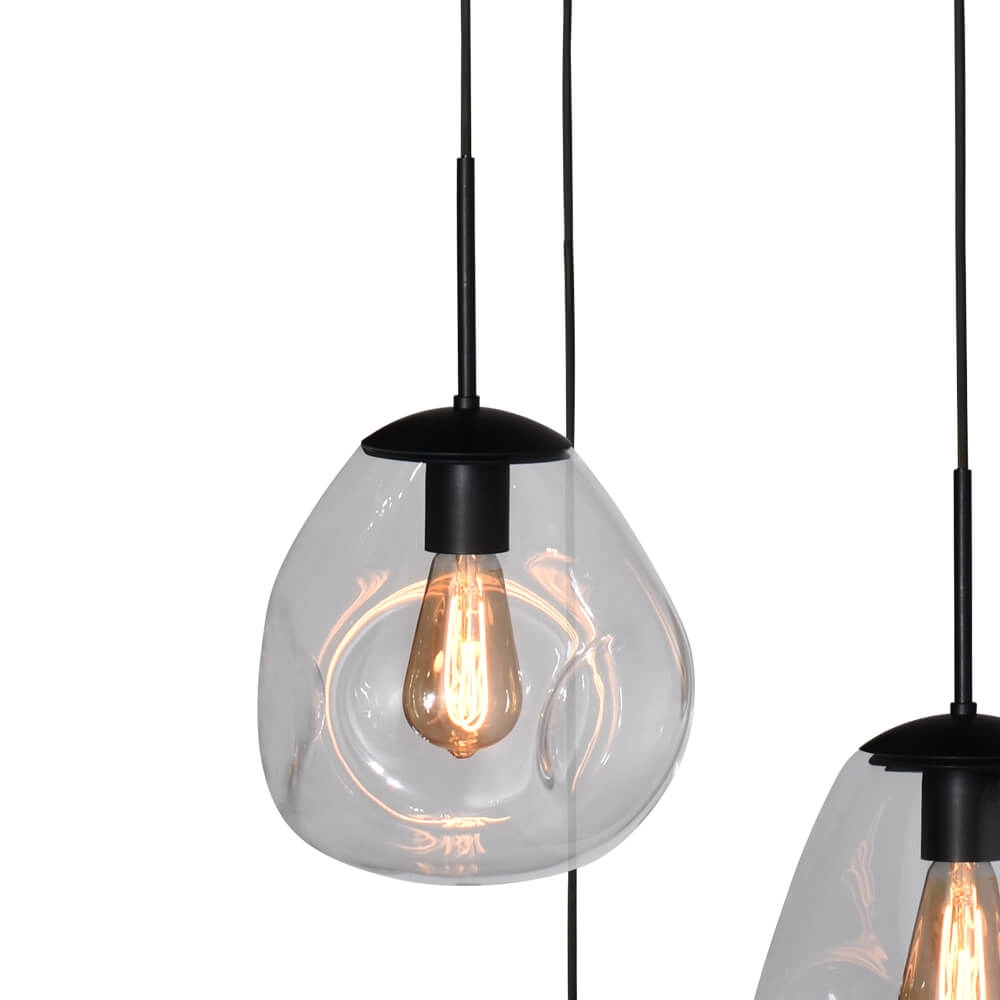 Pendel hanglamp Lava 3x helder glas Masterlight 8718121286389