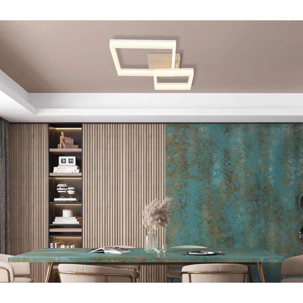 Moderne plafondlamp Zara zand bruin vierkant Globo 9007371576074