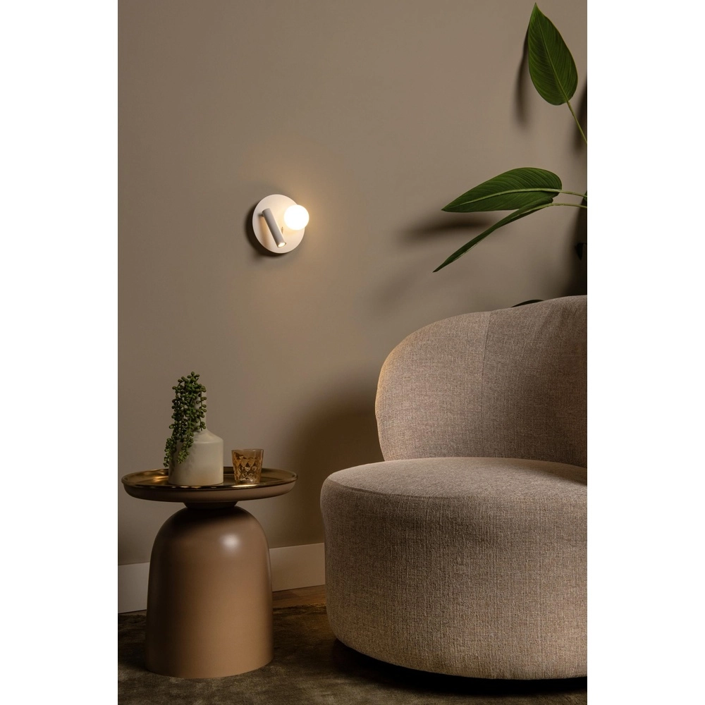 Design bedlampje Matiz wit met USB oplaadpunt Lucide 5411212771339