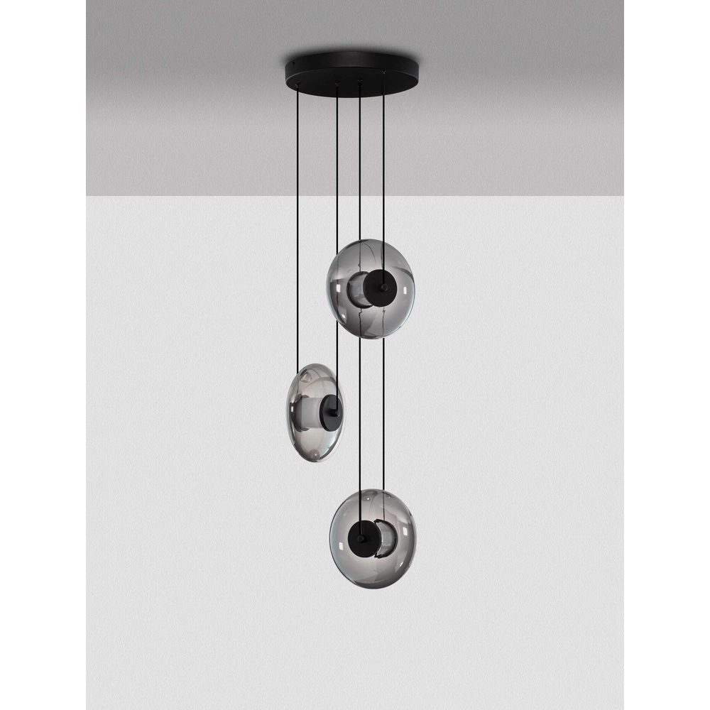 Unieke hanglamp Ballet zwart 3-lichts rond Lyora 5212017458438
