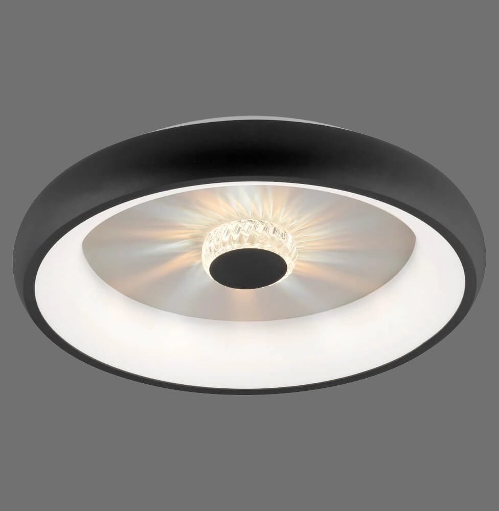 Ronde plafondlamp Vertigo zwart Ø 46,5cm Just Light 4043689994723