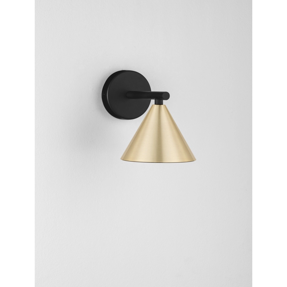 Wandlamp Conico enkel zwart met goud Lyora 5212017475374