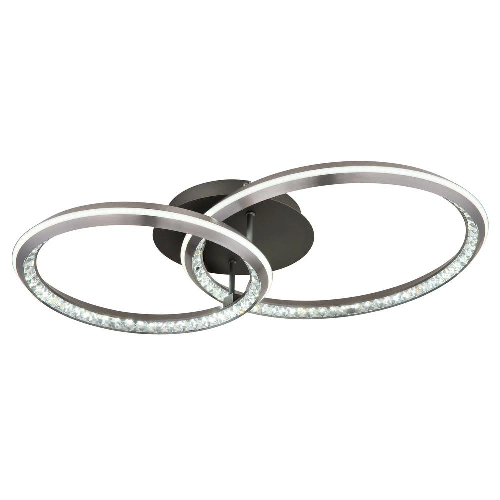 Design plafondlamp Alaina 2 ringen grijs Globo 9007371462896