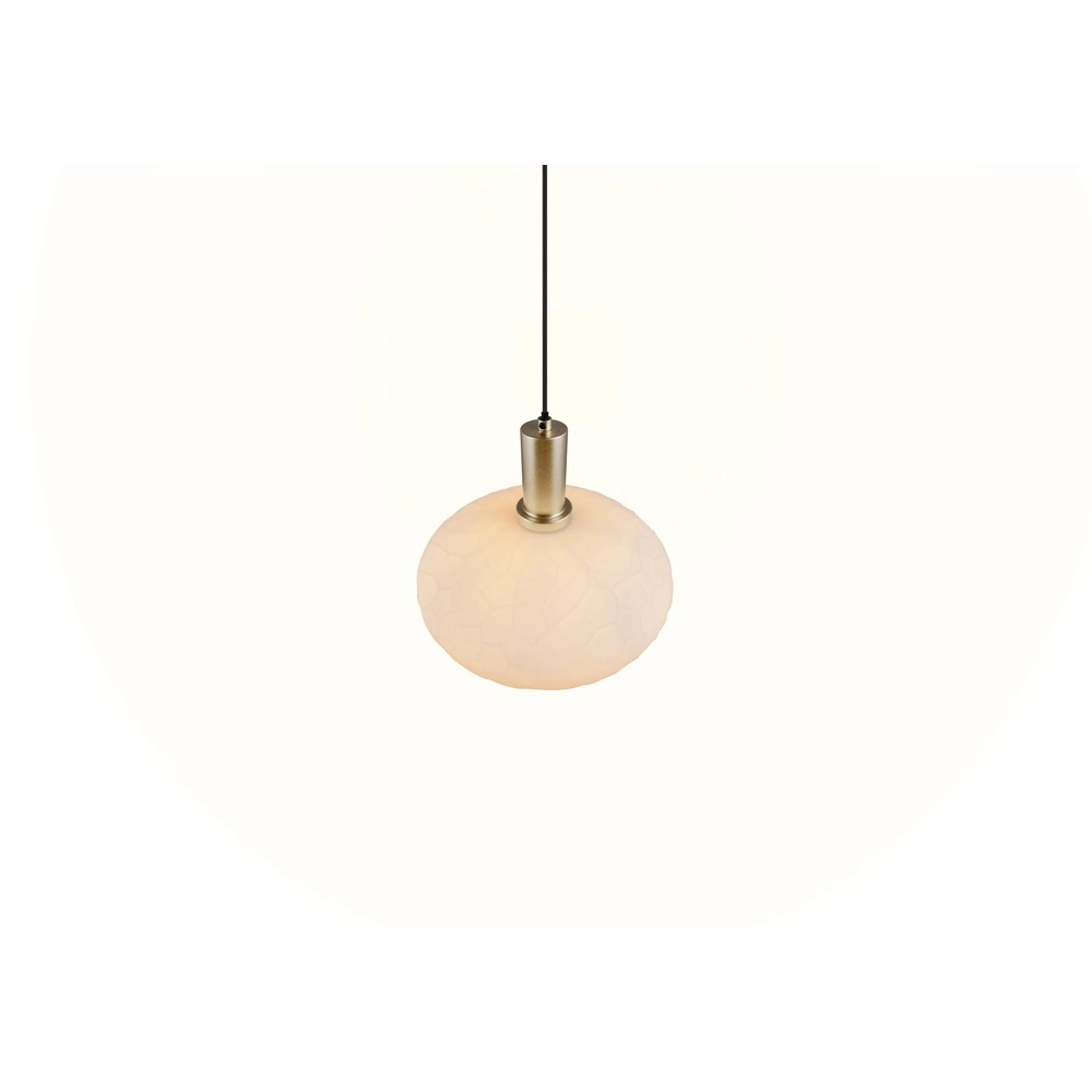 Hanglamp Emelie goud met wit glas Trio 4017807724264