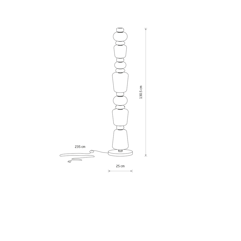 Vloerlamp Ceramic Led keramiek en glas Lyora 5903139117043
