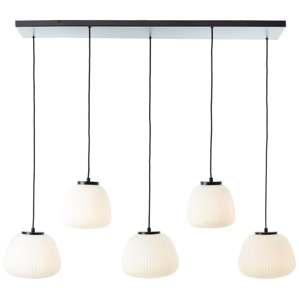 Hanglamp Kaizen 5-lichts zwart met wit