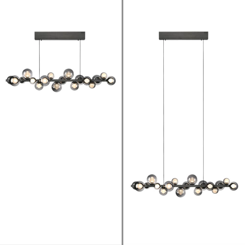 Unieke hanglamp Pure E-Popup 18-lichts grijs Paul Neuhaus 4012248384411