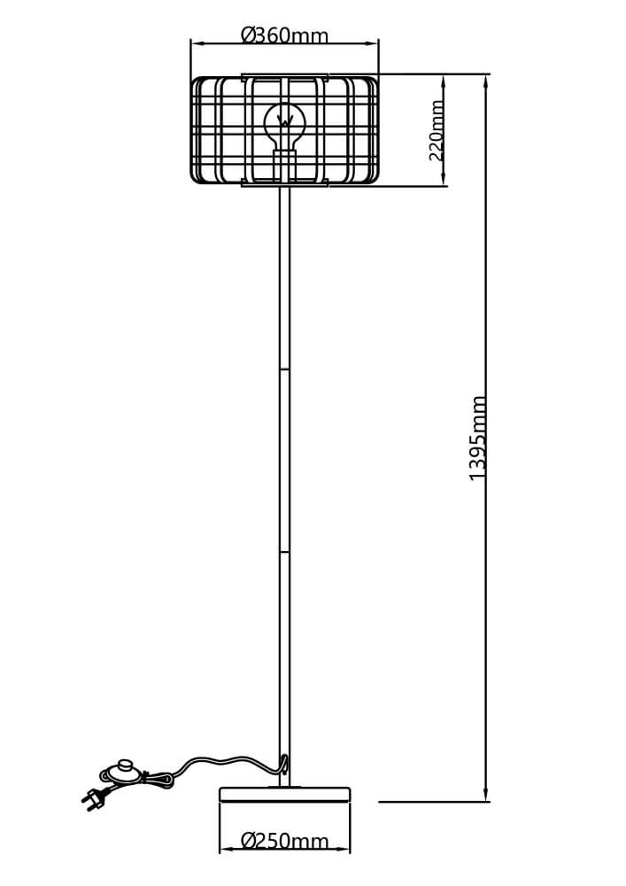 Rotan vloerlamp Woodline Brilliant 4004353411632