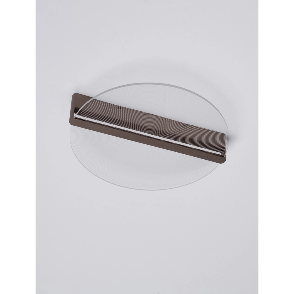 Strakke plafondlamp Noah Ø 56cm koffie bruin Lyora 5212017439383