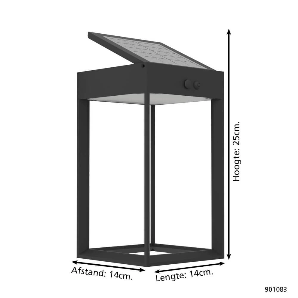 Solar wandlamp Suzzara zwart Eglo 9008606297917