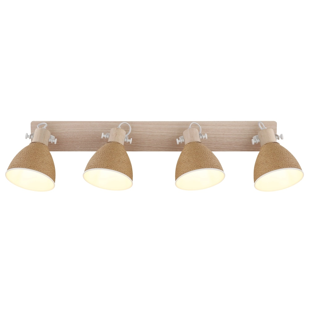 Plafondlamp Lyndon 4-lichts wit met rotan Globo 9007371589746