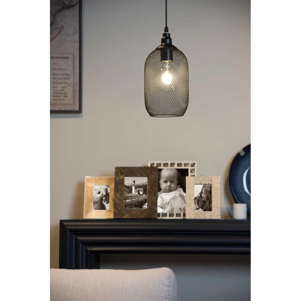 Gaas hanglamp Mesh Ø 15cm zwart Lucide 5411212430373
