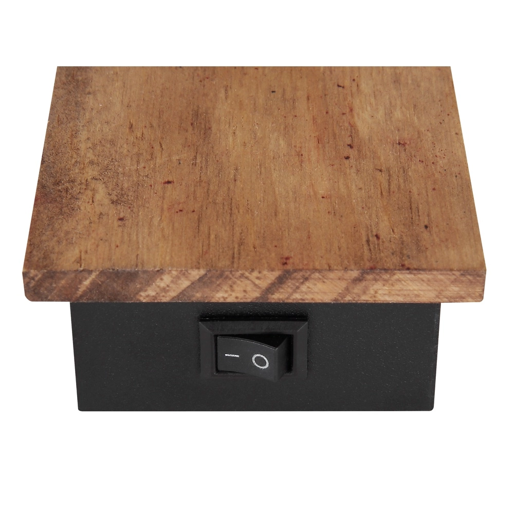 Wandlamp Claude zwart met hout Globo 9007371440207