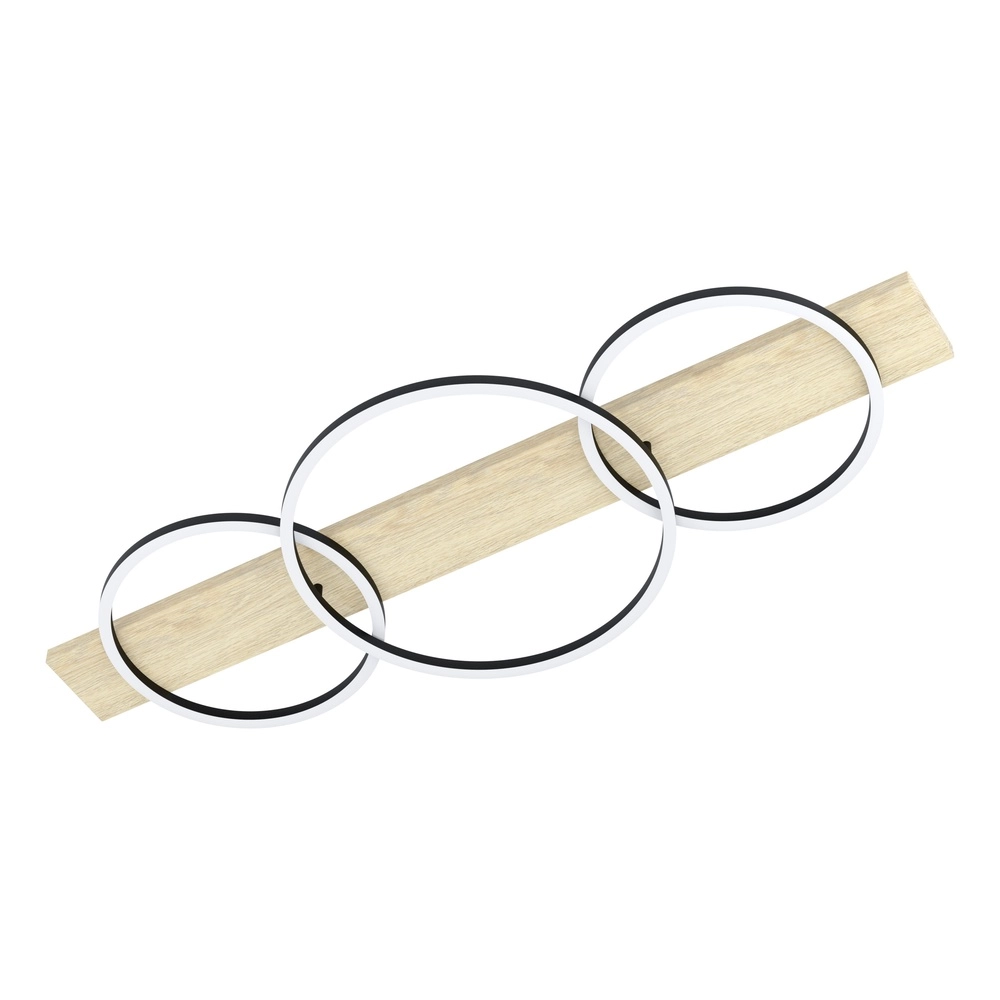 Plafondlamp Boyal 3L - led - met houtlook