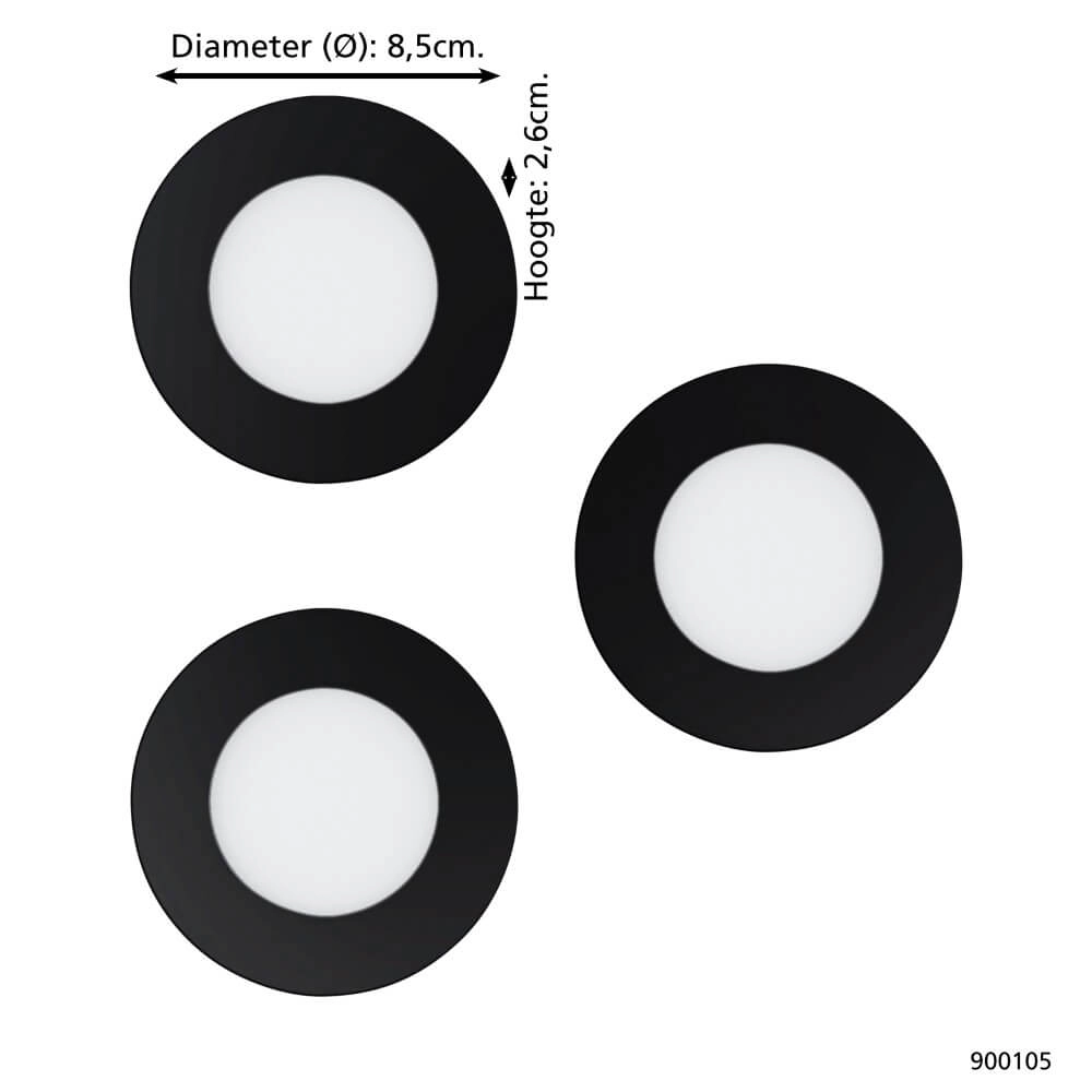 Spots Zigbee Fueva-Z set van 3 zwart Eglo 9008606225613
