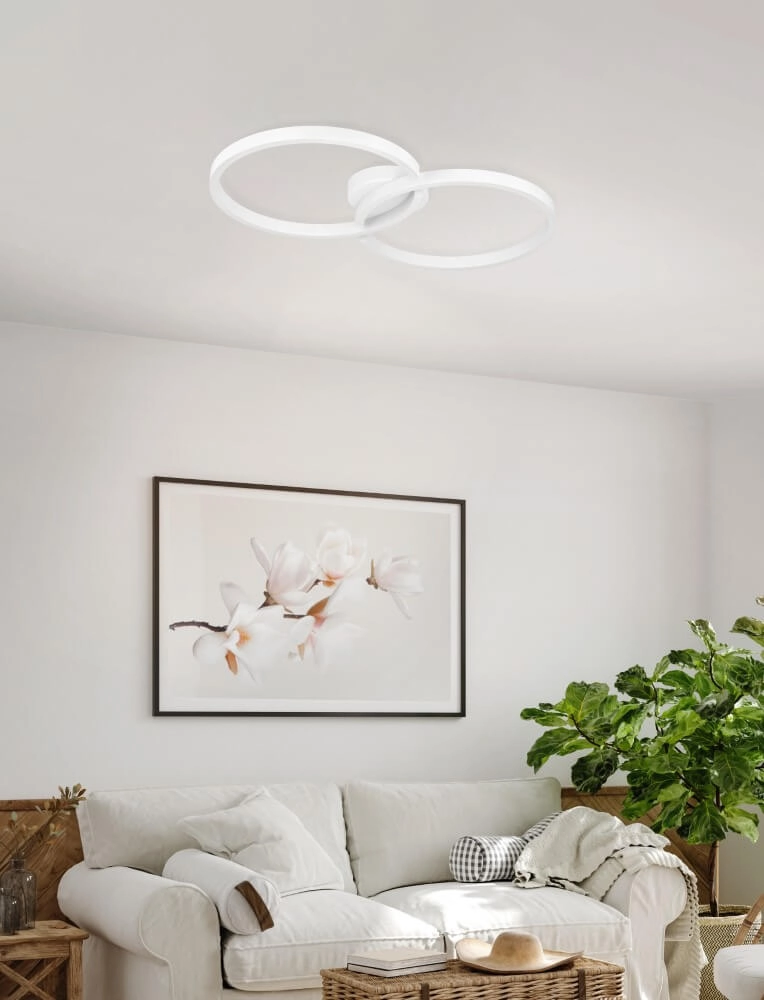 Zwarte led plafondlamp Amandolo 2-ringen Eglo 9008606275069