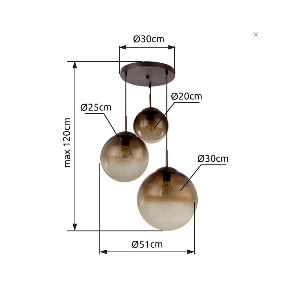Glazen vide hanglamp Varus Ø 51cm Globo 9007371371846
